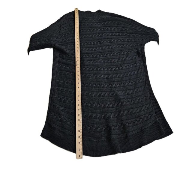 Lauren Ralph Lauren Cardigan Womens 1X Black Open Cable Knit Dolman 3/4 Sleeve - Picture 7 of 15